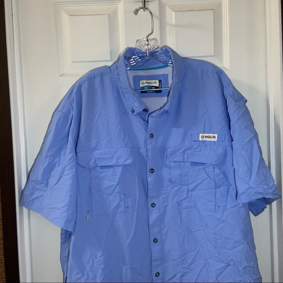 Magellan Blue Fish Gear Short Sleeve Angler Fit Button Up Shirt 3XL - Picture 8 of 8